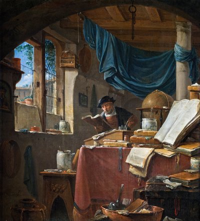 A Scholar in his Study by Thomas Wyck